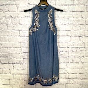 Chelsea & Violet Chambray Embroidered Dress Size Small